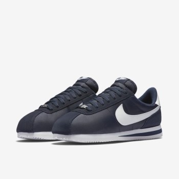 Nike Cortez Basic Nylon - Férfi Utcai Cipő - Obszidián/Metal Titán/Fehér